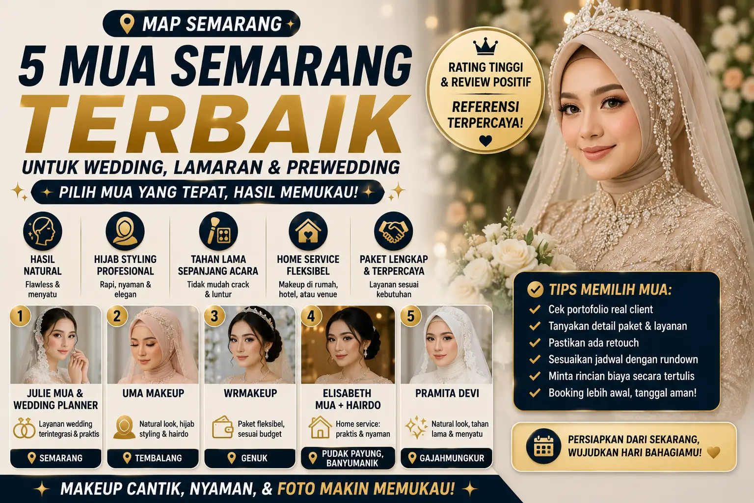 Cari MUA Semarang? Ini 5 Pilihan Wedding yang Banyak Dipuji Cari MUA Semarang? Ini 5 Pilihan Wedding yang Banyak Dipuji